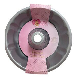NWT Paris Hilton Nonstick 10" Fluted Cake Bundt Pan Heavy Duty Carbon Steel Pink